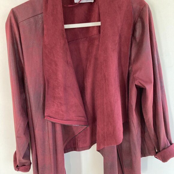 Faux leather jacket by Ruff Hewn, size 1X,  burgandy - Picture 1 of 3